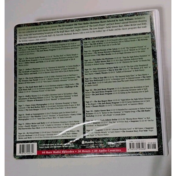 VTG Old Time Radio CHRISTMAS SHOWS 20 Cassettes Andy Williams 60 Episodes - Picture 3 of 11